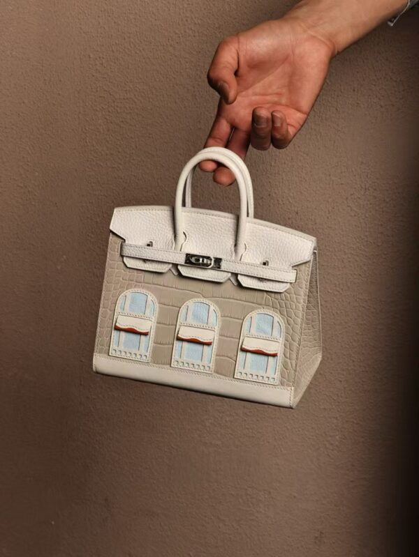 GPC Mode Birkin House 20CM Matte Crocodile / Calf Leather 10 Craie PHW