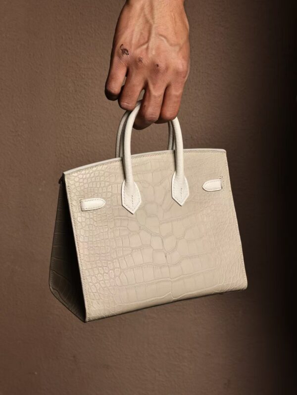 GPC Mode Birkin House 20CM Matte Crocodile / Calf Leather 10 Craie PHW