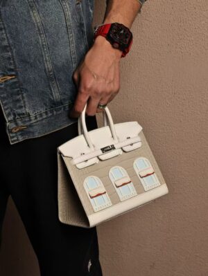GPC Mode Birkin House 20CM Matte Crocodile / Calf Leather 10 Craie PHW