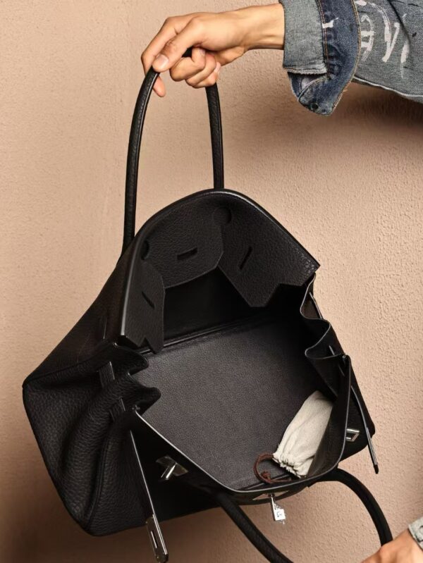 GPC Mode Birkin Shoulder HAC 42CM Fjord Leather CK89 Noir Silver Hardware