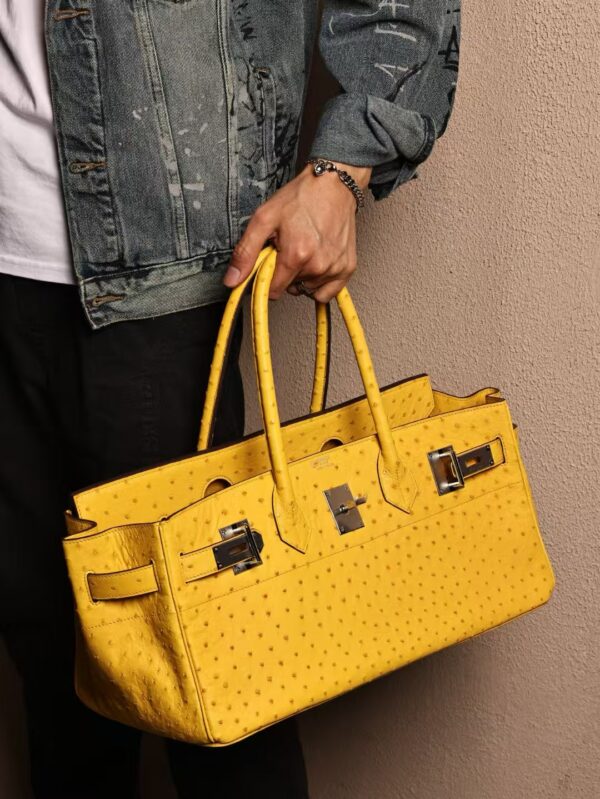 GPC Mode Birkin Shoulder HAC 42CM KK Ostrich Leather M9 Mimosa PHW