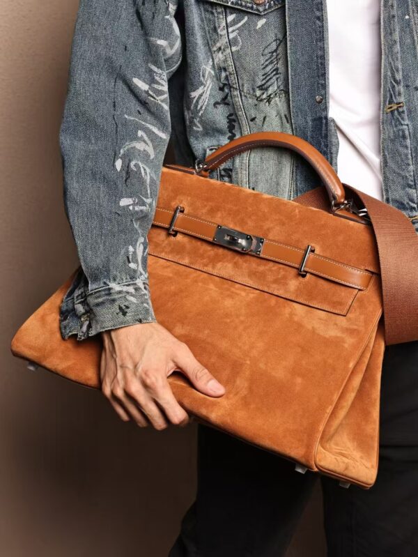 GPC Mode CK37 Gold Suede / Swift Leather Kelly Maxi 42CM SHW