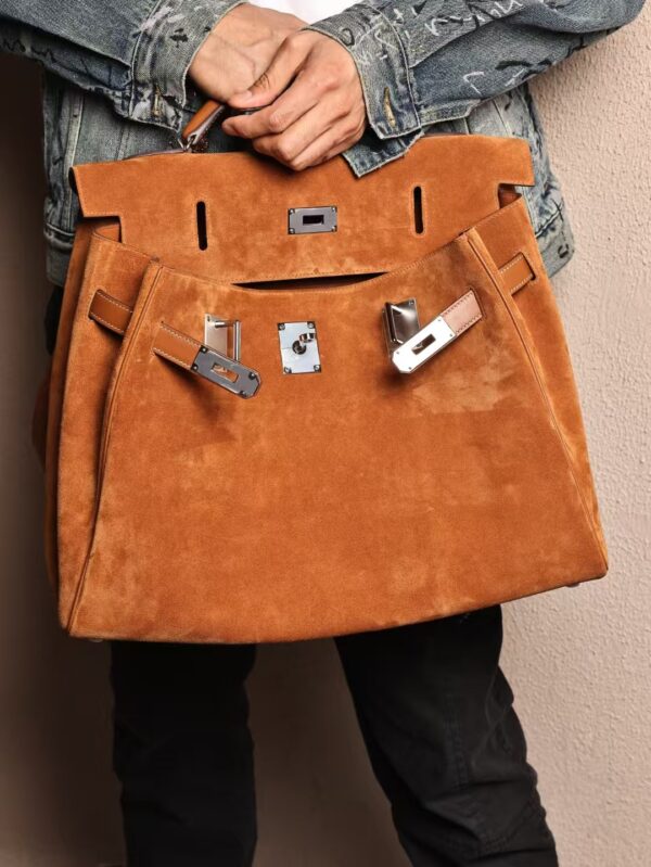 GPC Mode CK37 Gold Suede / Swift Leather Kelly Maxi 42CM SHW