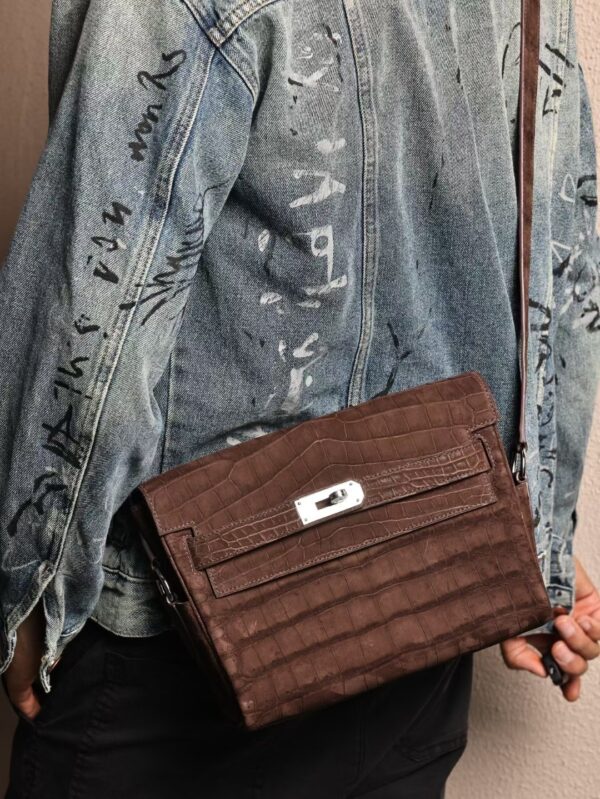 GPC Mode CK46 Ebene Fosted Crocodile Kelly Messenger 27CM SHW