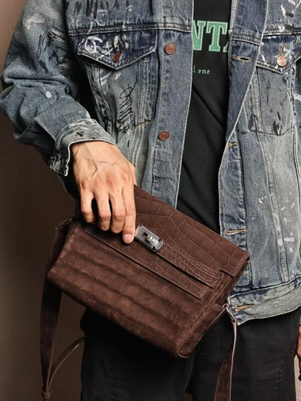 GPC Mode CK46 Ebene Fosted Crocodile Kelly Messenger 27CM SHW