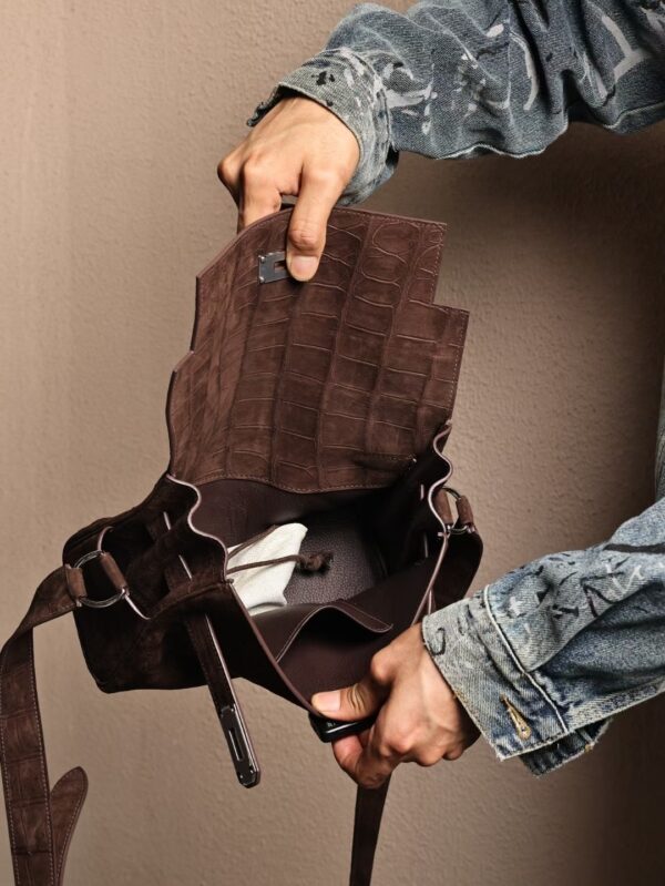 GPC Mode CK46 Ebene Fosted Crocodile Kelly Messenger 27CM SHW
