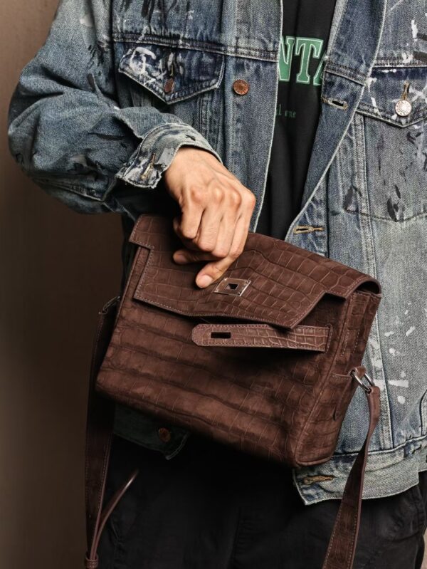 GPC Mode CK46 Ebene Fosted Crocodile Kelly Messenger 27CM SHW