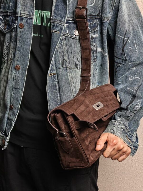 GPC Mode CK46 Ebene Fosted Crocodile Kelly Messenger 27CM SHW