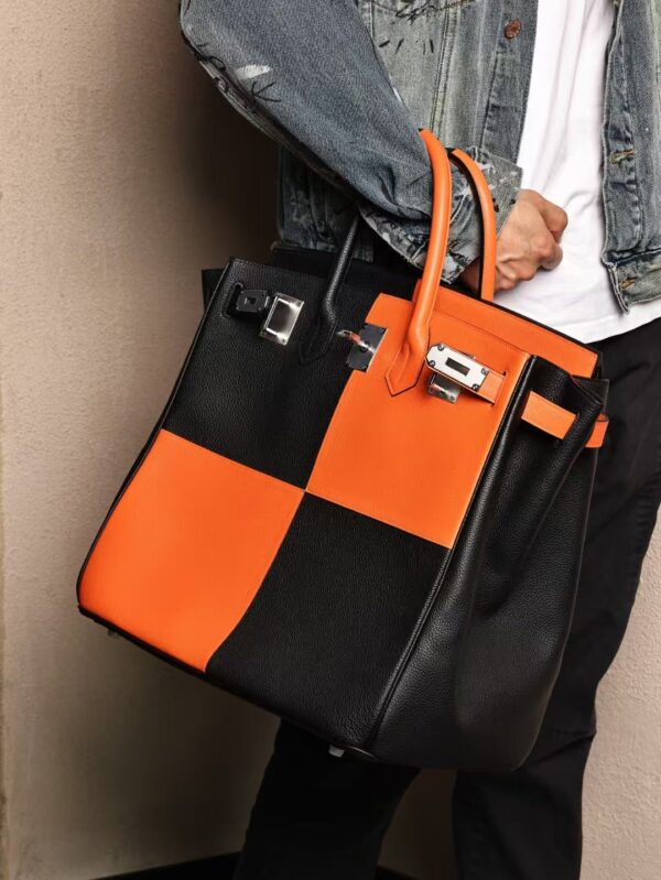 GPC Mode Hac 40CM Tote Bag Evercolor Leather CK93 Orange / CK89 Noir PHW