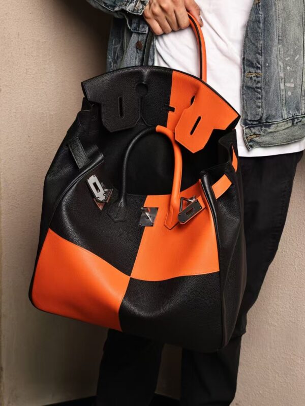 GPC Mode Hac 40CM Tote Bag Evercolor Leather CK93 Orange / CK89 Noir PHW