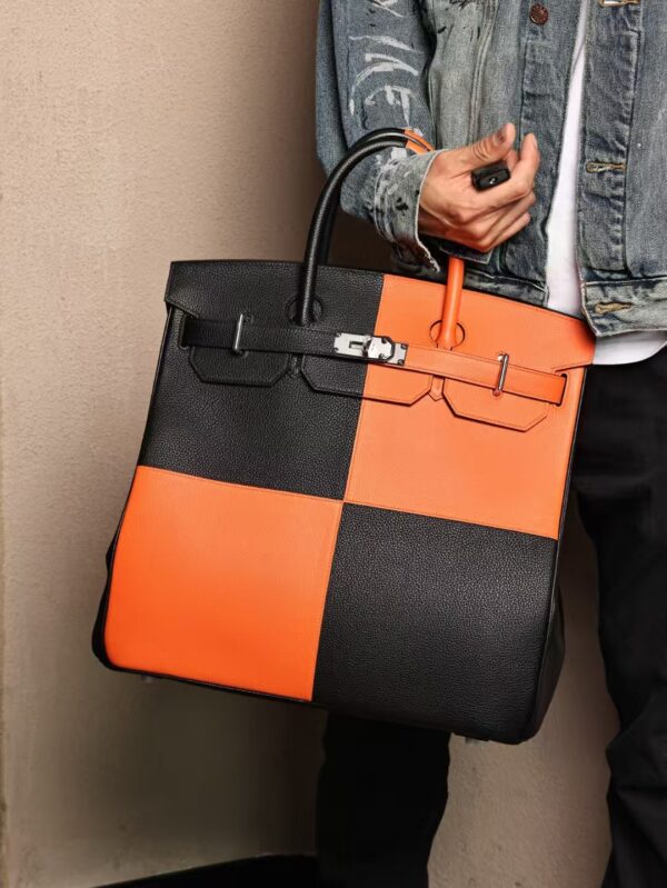 GPC Mode Hac 40CM Tote Bag Evercolor Leather CK93 Orange / CK89 Noir PHW