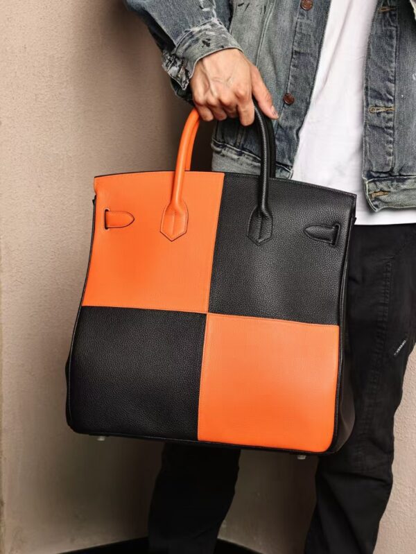 GPC Mode Hac 40CM Tote Bag Evercolor Leather CK93 Orange / CK89 Noir PHW