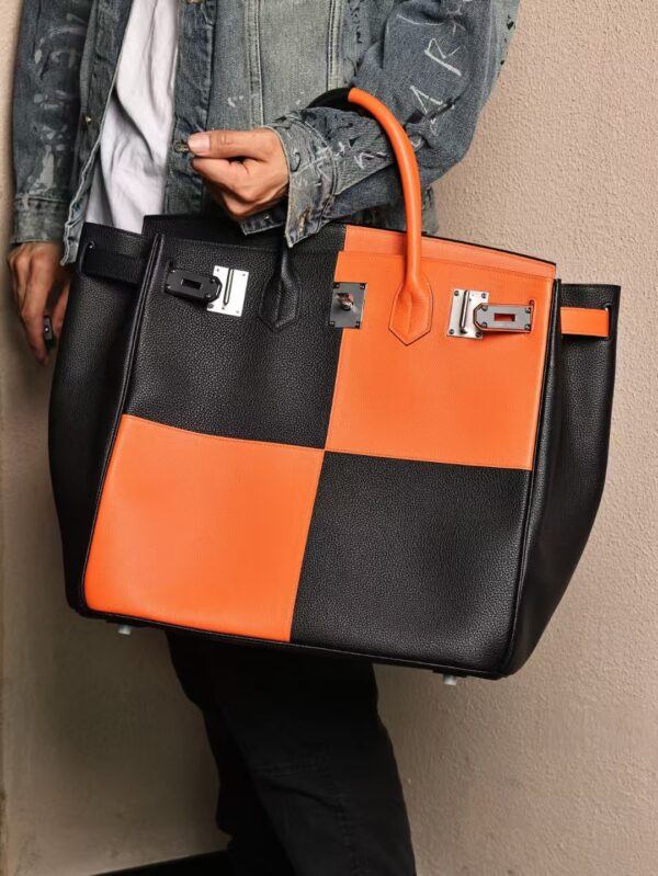 GPC Mode Hac 40CM Tote Bag Evercolor Leather CK93 Orange / CK89 Noir PHW
