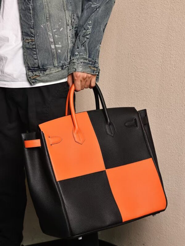 GPC Mode Hac 40CM Tote Bag Evercolor Leather CK93 Orange / CK89 Noir PHW