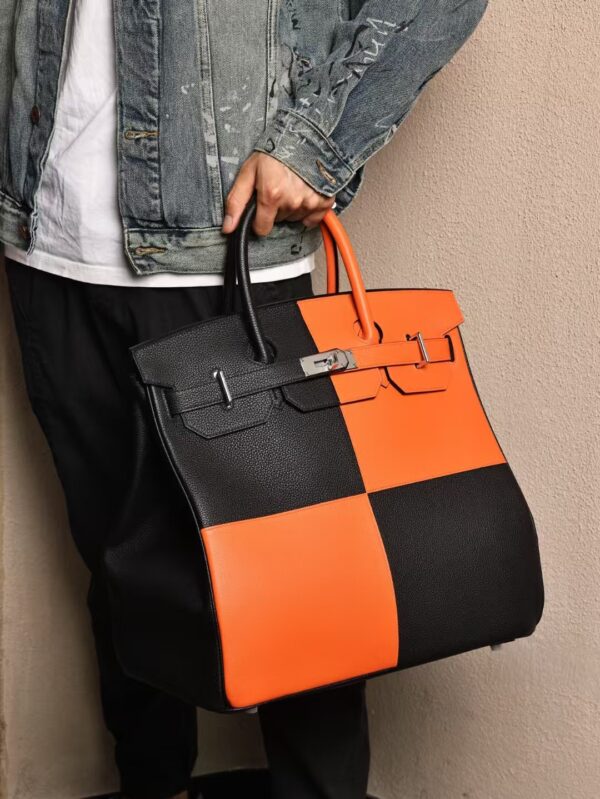 GPC Mode Hac 40CM Tote Bag Evercolor Leather CK93 Orange / CK89 Noir PHW