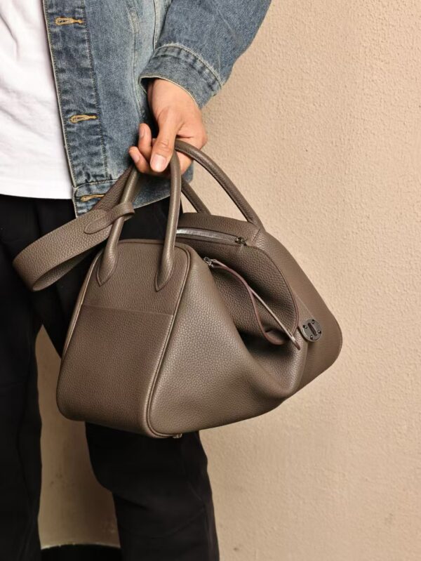 GPC Mode Hermes Bag TC Leather Lindy 34CM 8F Etain PHW