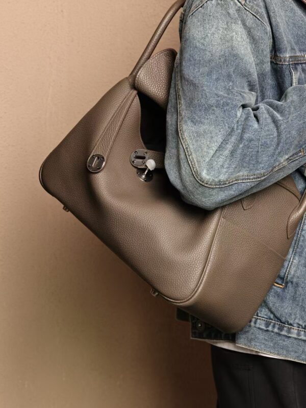 GPC Mode Hermes Bag TC Leather Lindy 34CM 8F Etain PHW