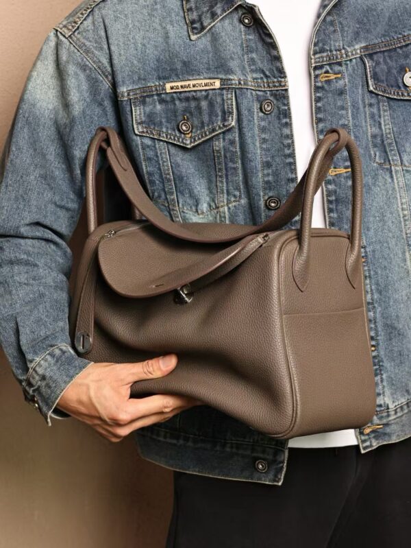 GPC Mode Hermes Bag TC Leather Lindy 34CM 8F Etain PHW
