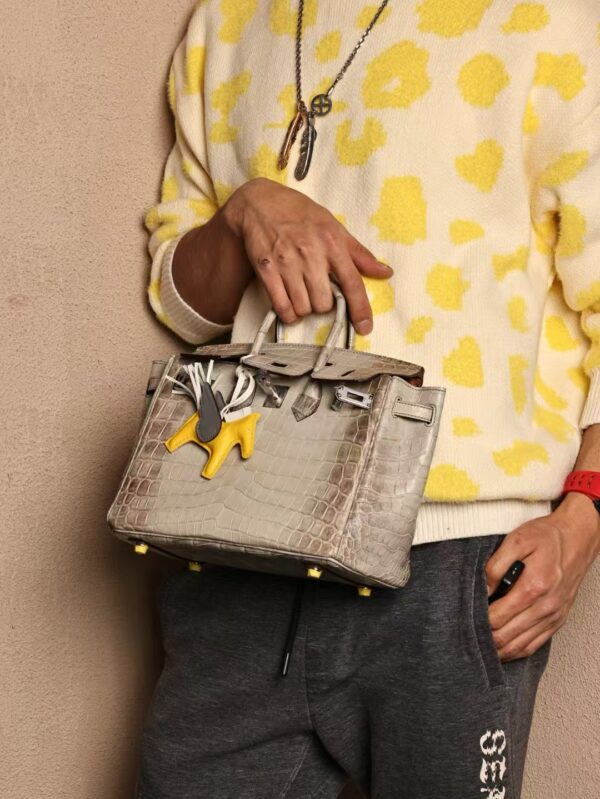 GPC Mode Hermes Birkin 25CM 8D Grey Himalaya Matte Crocodile PHW
