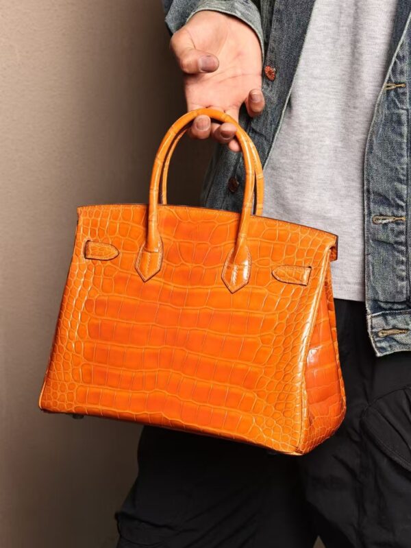 GPC Mode Hermes Birkin 30CM CC93 Orange Shiny Alligator Crocodile GHW
