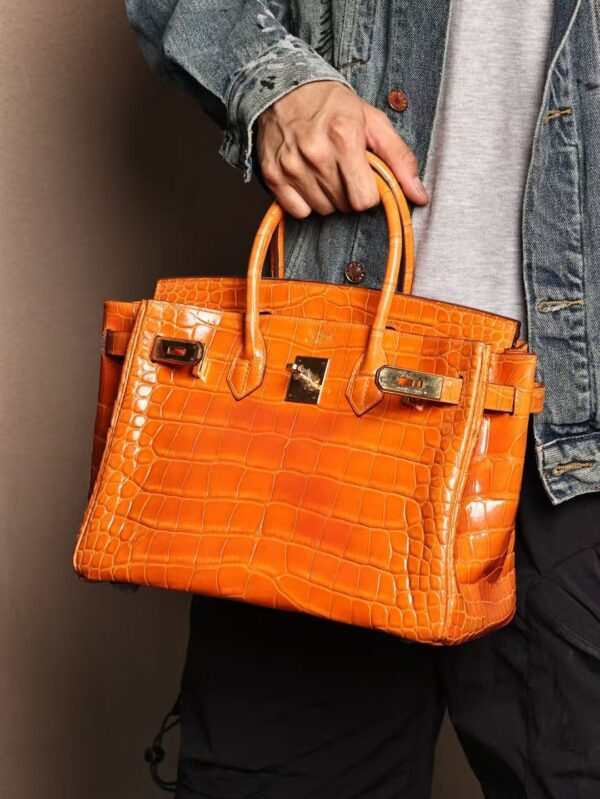 GPC Mode Hermes Birkin 30CM CC93 Orange Shiny Alligator Crocodile GHW