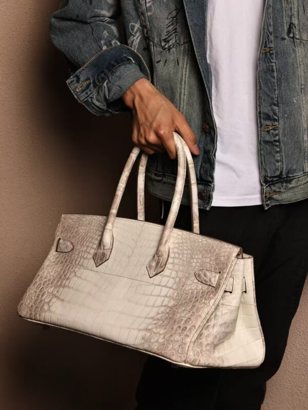 GPC Mode Hermes Birkin Shoulder HAC 42CM Bag Himalaya Crocodile Leather PHW