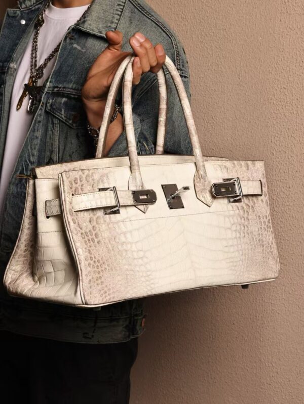 GPC Mode Hermes Birkin Shoulder HAC 42CM Bag Himalaya Crocodile Leather PHW