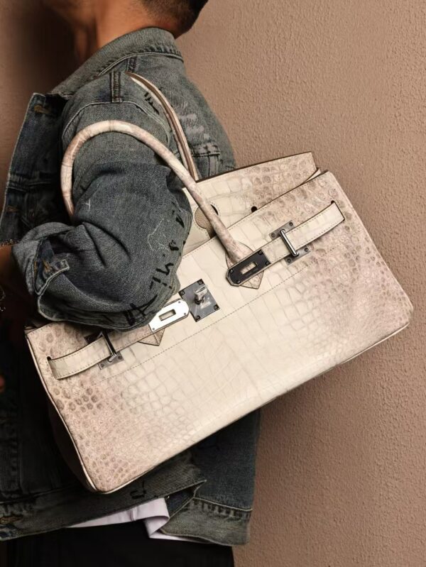 GPC Mode Hermes Birkin Shoulder HAC 42CM Bag Himalaya Crocodile Leather PHW