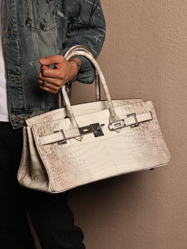 GPC Mode Hermes Birkin Shoulder HAC 42CM Bag Himalaya Crocodile Leather PHW