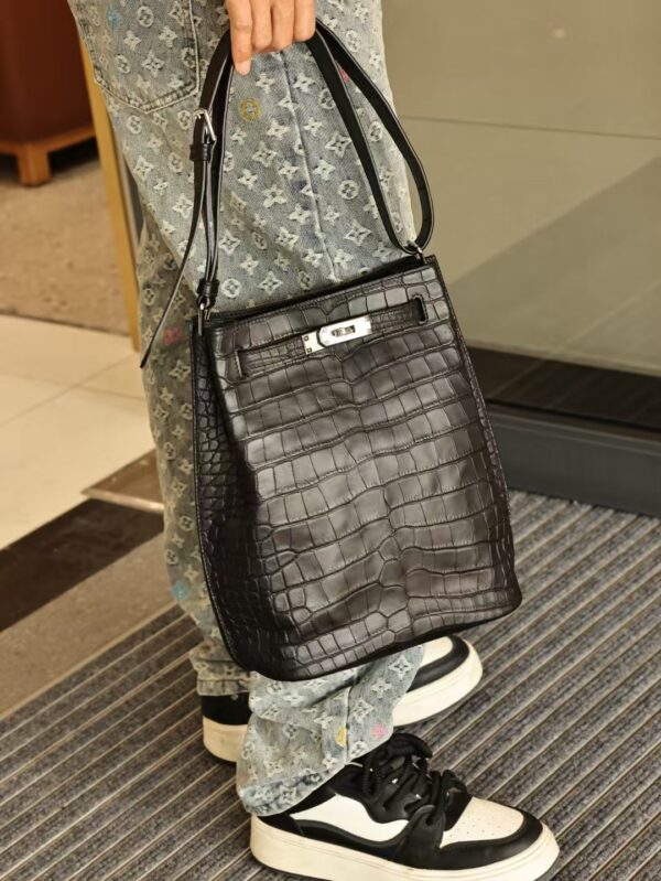 GPC Mode Hermes Matte Alligator Crocodile So Kelly 22CM CK89 Black PHW