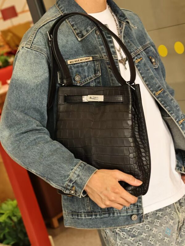 GPC Mode Hermes Matte Alligator Crocodile So Kelly 22CM CK89 Black PHW