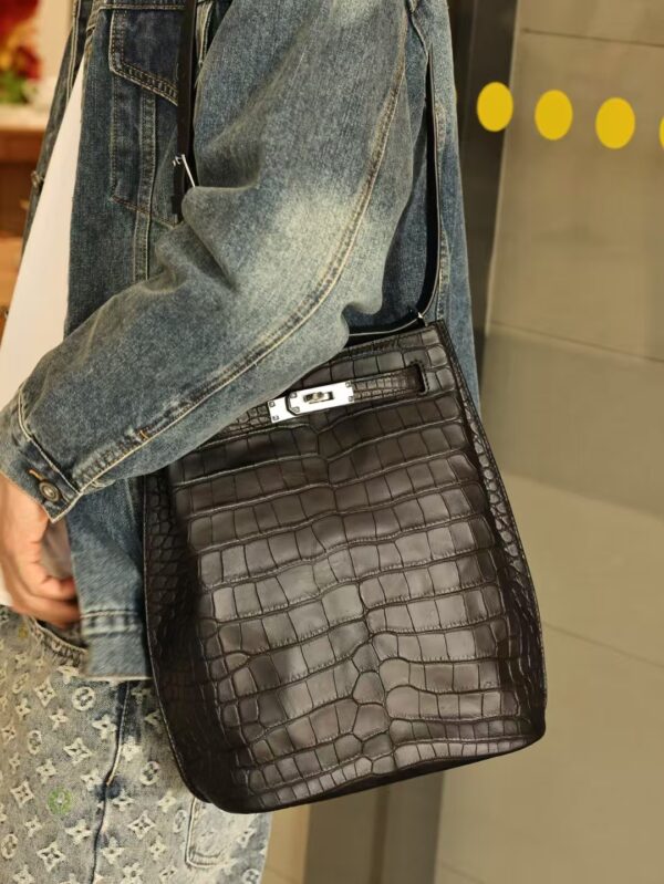 GPC Mode Hermes Matte Alligator Crocodile So Kelly 22CM CK89 Black PHW