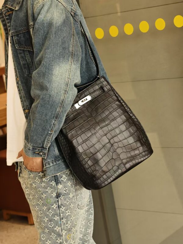 GPC Mode Hermes Matte Alligator Crocodile So Kelly 22CM CK89 Black PHW