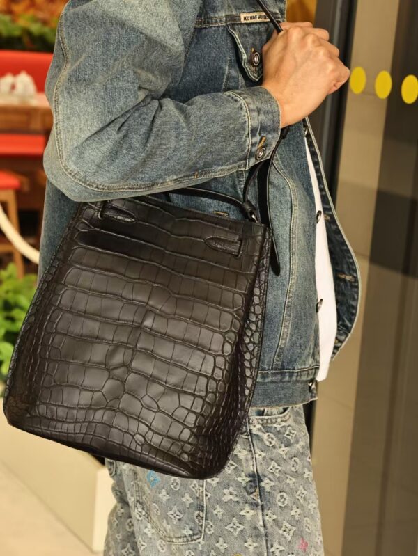GPC Mode Hermes Matte Alligator Crocodile So Kelly 22CM CK89 Black PHW