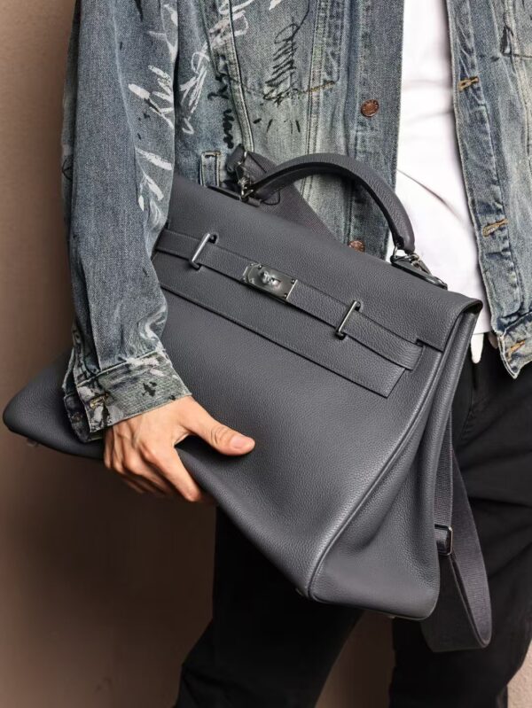 GPC Mode Kelly Maxi 42CM Togo Leather H0 Gris Misty SHW