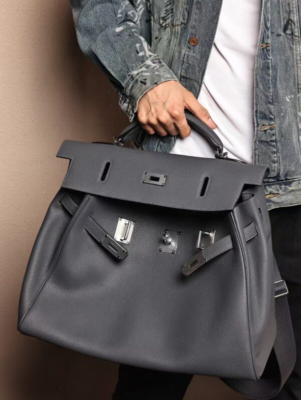 GPC Mode Kelly Maxi 42CM Togo Leather H0 Gris Misty SHW