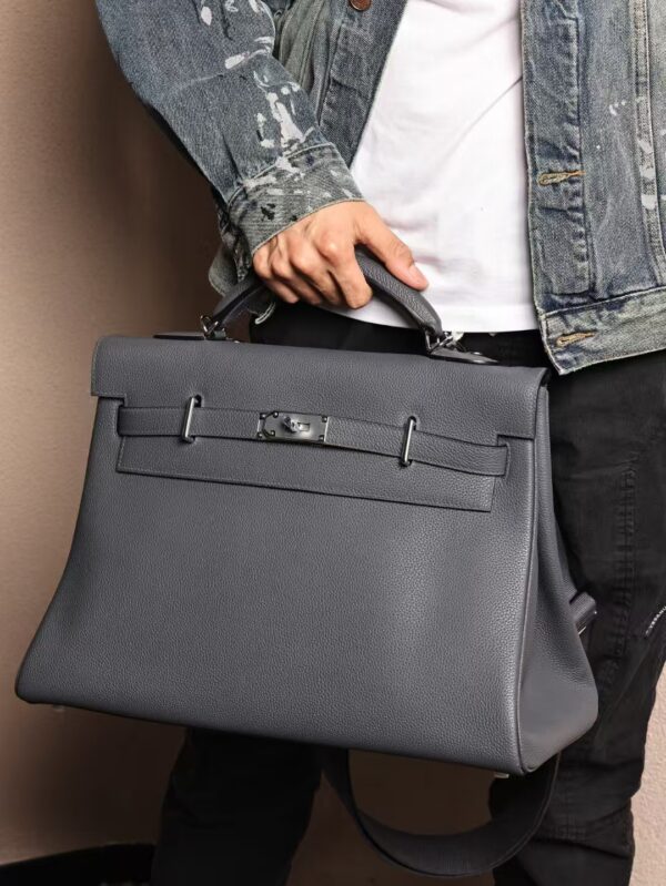 GPC Mode Kelly Maxi 42CM Togo Leather H0 Gris Misty SHW