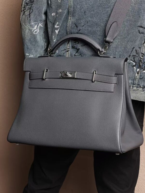 GPC Mode Kelly Maxi 42CM Togo Leather H0 Gris Misty SHW