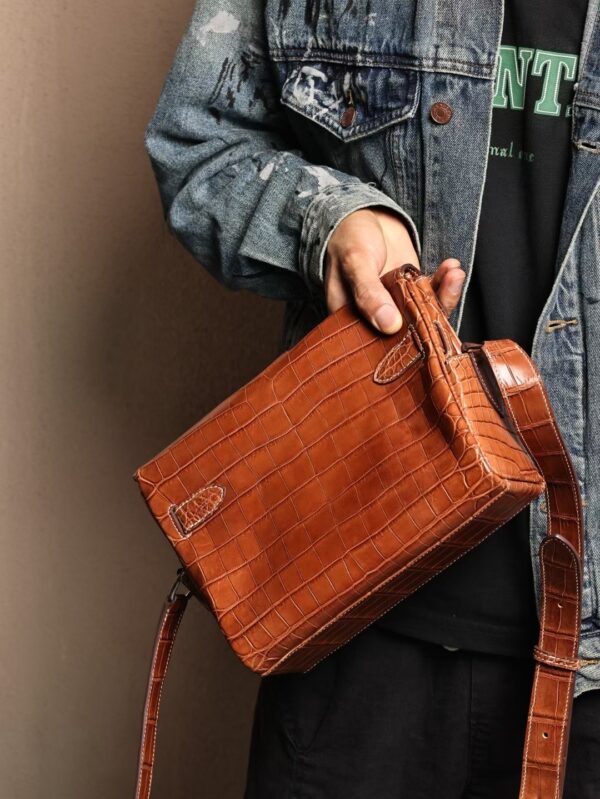 GPC Mode Kelly Messenger 27CM CK34 Fauve Matte Niloticus Crocodile SHW