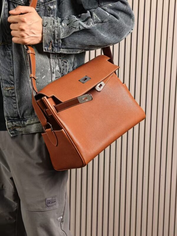 GPC Mode Kelly Messenger 33CM Men’s Shoulder Bag CK37 Gold Faubourg Barenia PHW