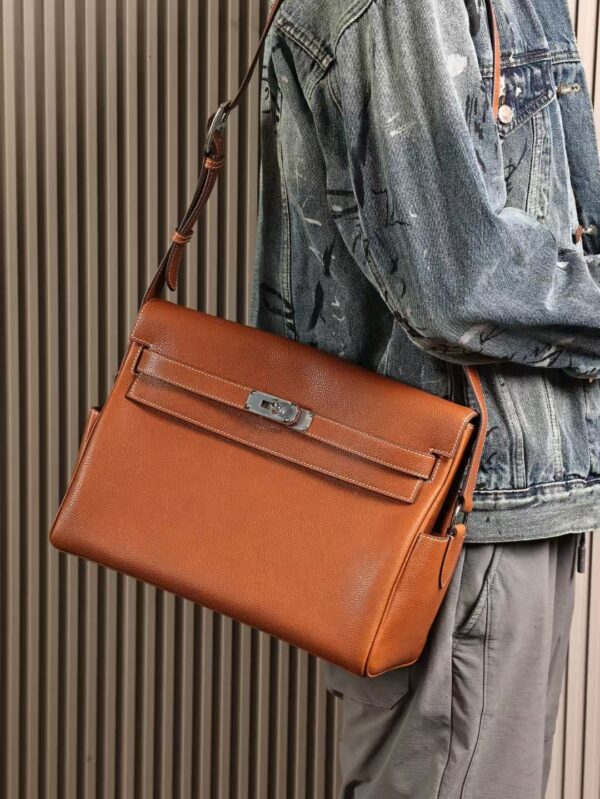 GPC Mode Kelly Messenger 33CM Men’s Shoulder Bag CK37 Gold Faubourg Barenia PHW