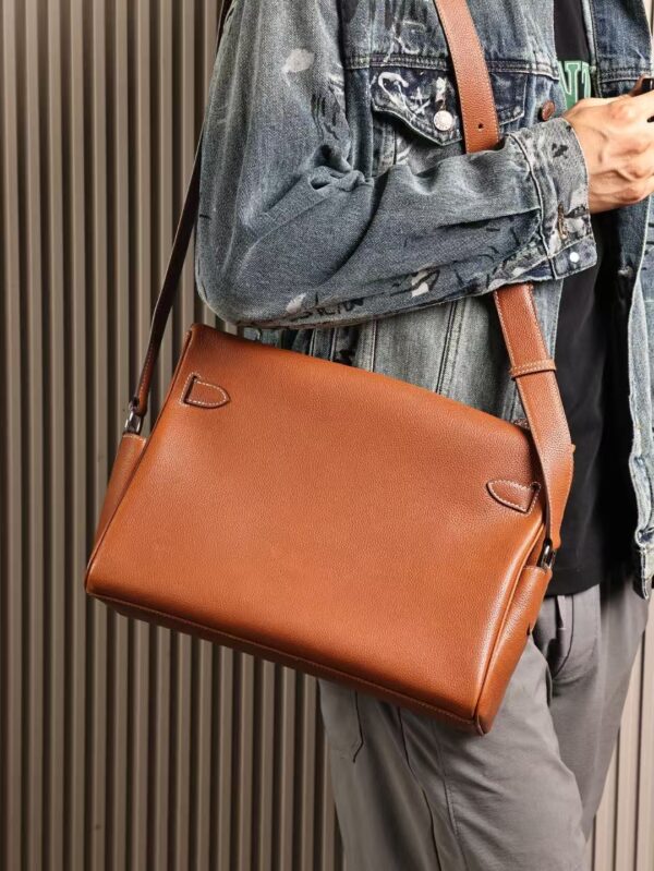 GPC Mode Kelly Messenger 33CM Men’s Shoulder Bag CK37 Gold Faubourg Barenia PHW