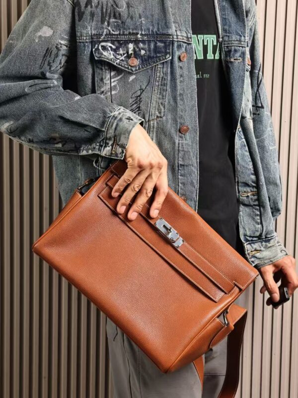 GPC Mode Kelly Messenger 33CM Men’s Shoulder Bag CK37 Gold Faubourg Barenia PHW