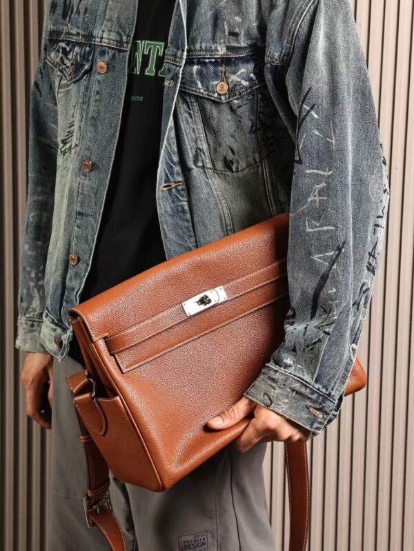 GPC Mode Kelly Messenger 33CM Men’s Shoulder Bag CK37 Gold Faubourg Barenia PHW