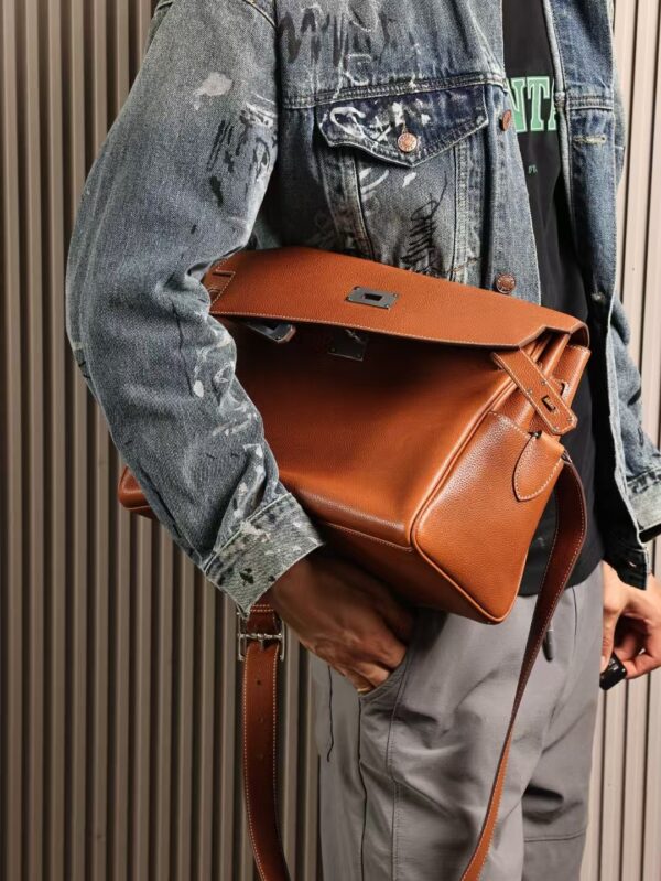 GPC Mode Kelly Messenger 33CM Men’s Shoulder Bag CK37 Gold Faubourg Barenia PHW