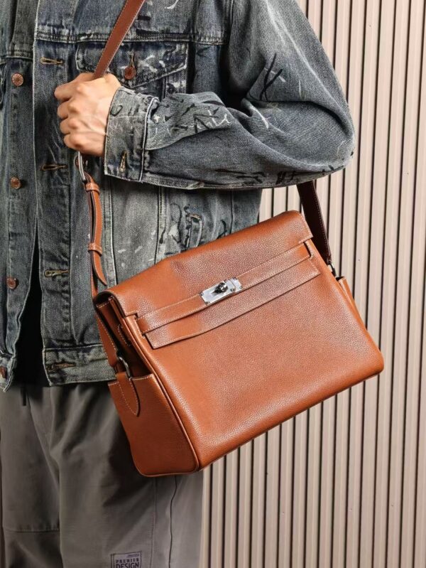GPC Mode Kelly Messenger 33CM Men’s Shoulder Bag CK37 Gold Faubourg Barenia PHW