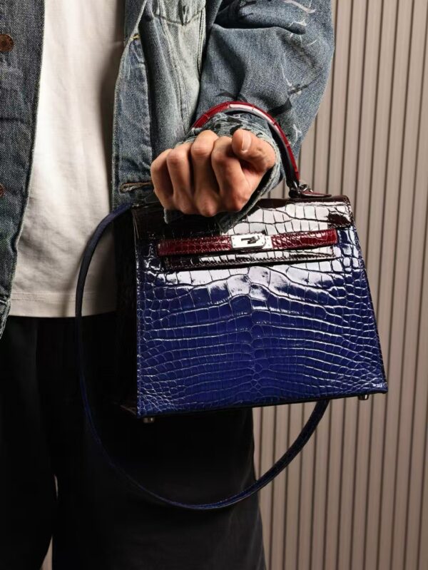 GPC Mode Kelly Sellier 25CM Hiny Alligator Crocodile Tri-color PHW