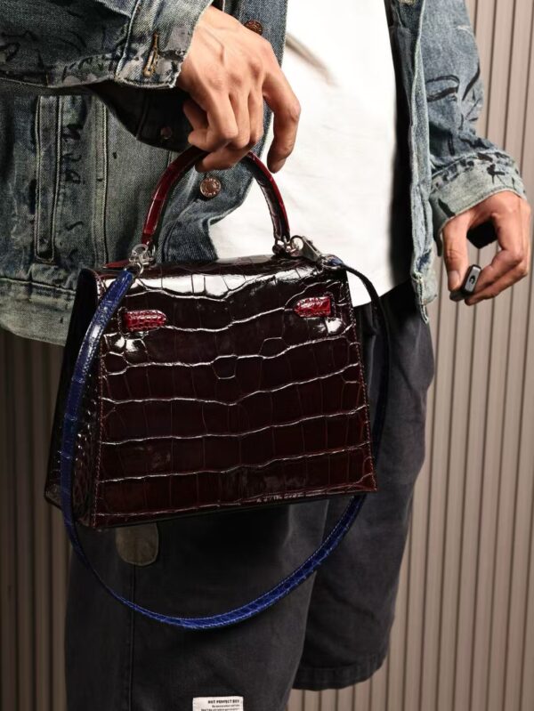 GPC Mode Kelly Sellier 25CM Hiny Alligator Crocodile Tri-color PHW