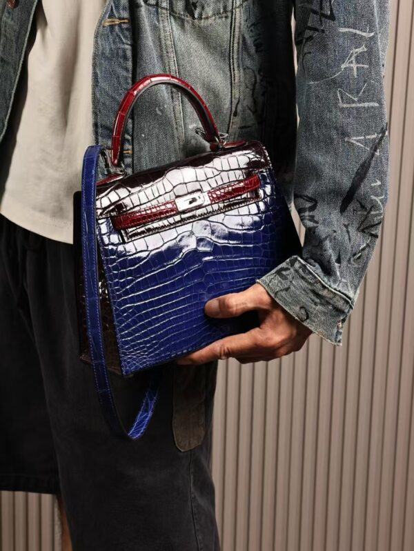 GPC Mode Kelly Sellier 25CM Hiny Alligator Crocodile Tri-color PHW