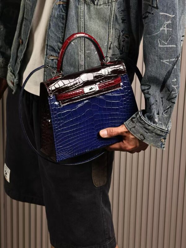 GPC Mode Kelly Sellier 25CM Hiny Alligator Crocodile Tri-color PHW